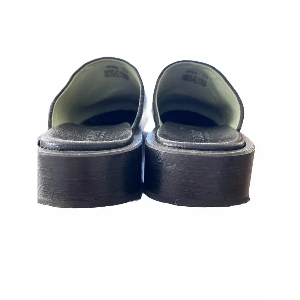 J. Crew Wool Wooden Clogs Italy 37173 Leather Lining 10M Women's